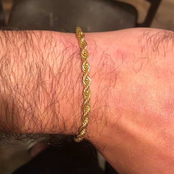 Solid 8.5” 3.8mm 14k Gold Rope Bracelet - Picture 9 of 12